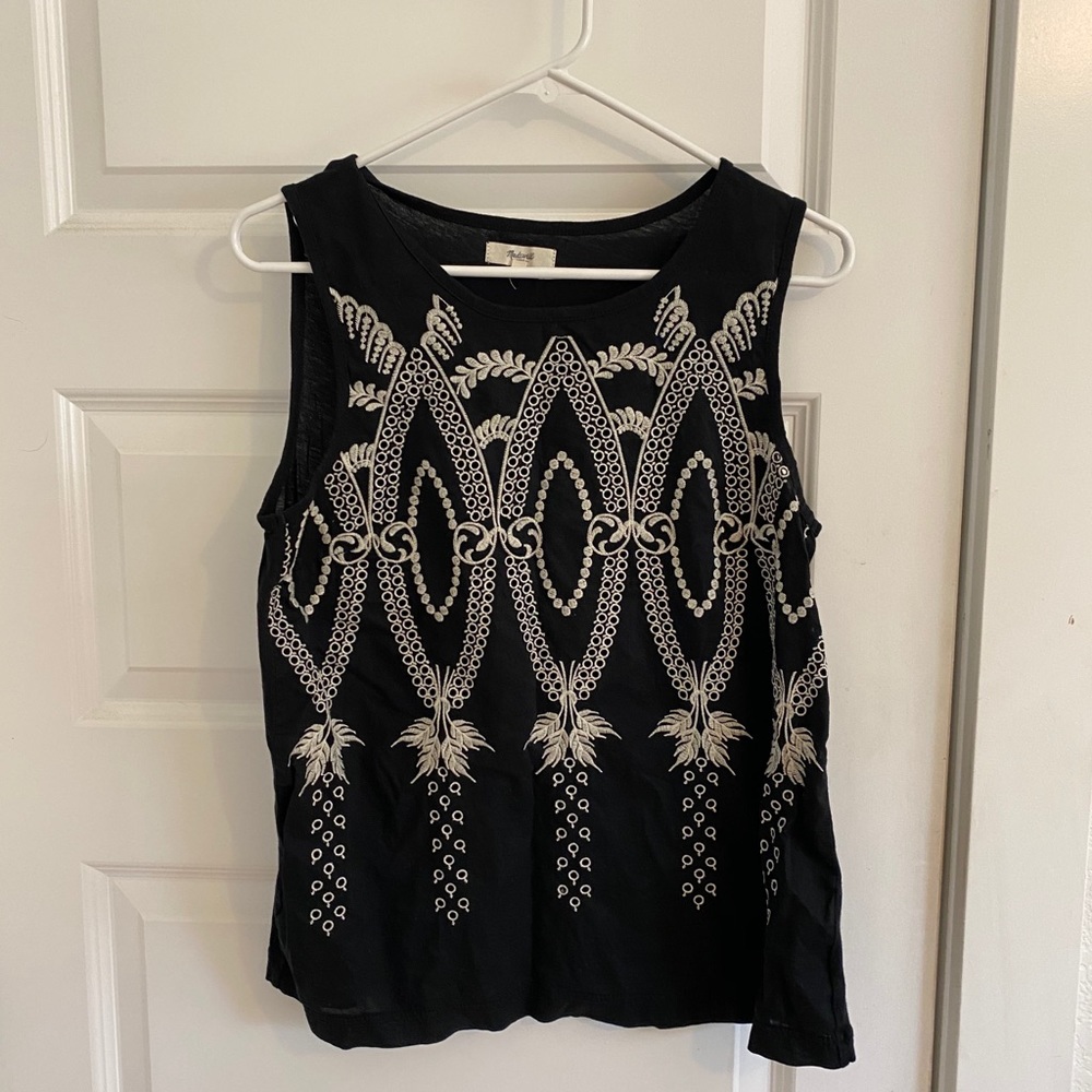 Madewell Embroidered tank size M